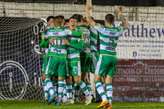 Dylan Watts celebrates scoring a goal with teammates 18/10/2024