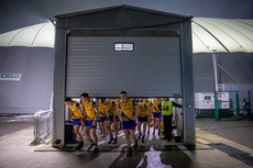 Roscommon players leave the Air Dome at half-time 20/1/2023