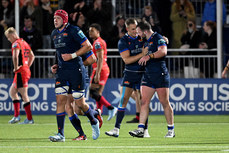 Duhan van der Merwe celebrates with try scorer Ewan Ashman 19/10/2024