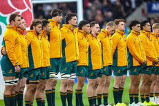 The Australia team line up before the game 9/11/2024