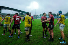 Both sides shake hands after the game 19/10/2024