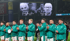 Anthony O’Reilly and Ronnie Dawson are remembered on the big screen before the game 8/11/2024