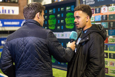 Ben Thomas is interviewed after the game 26/10/2024