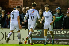 Sligo Rovers players celebrate Simon Power scoring their second goal 25/10/2024