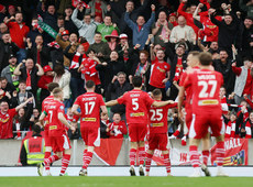 Cliftonville celebrate after scoring in extra time to make it 2-1 4/5/2024 