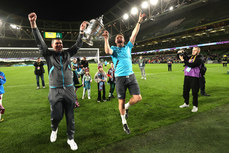 Kevin Doherty and Daire Doyle celebrate with the cup 10/11/2024