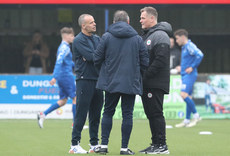 Dungannon Swifts Manager Rodney McAree, assistant Dixie Robinson, and Cliftonville Manager Jim Magliton 9/11/2024