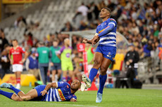 Damian Willemse kicks a conversion 19/10/2024