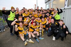 St. Eunan’s players celebrate with the Dr. Maguire Cup 13/10/2024