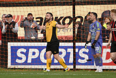 Emmett McGuckin celebrates after he heads a goal 16/11/2024