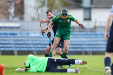 Daithi Sands in action against Blair Morrison and Stuart MacDonald 26/10/2024