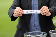 Uachtarán of the Camogie Association, Brian Molloy doing the draw for the semifinals 7/7/2024