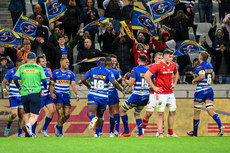 Ruhan Nel celebrates after scoring a try with teammates 19/10/2024