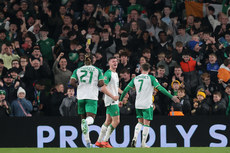 Evan Ferguson celebrates scoring a goal with Sammie Szmodics 14/11/2024