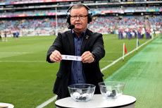 Uachtarán of the Camogie Association, Brian Molloy doing the draw for the semifinals 7/7/2024