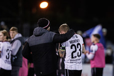 Ruaidhrí Higgins consoles John Mountney after the game 18/10/2024