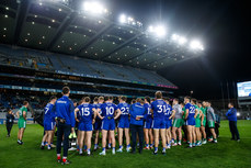 Both teams huddle after the game 19/10/2024