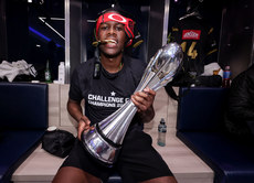 Aphelele Fassi celebrates winning with the European Rugby Challenge Cup 24/5/2024