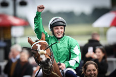 Chris Hayes celebrates winning with Back Down Under comes after the race 28/6/2024