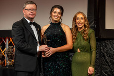 2024 PwC Camogie Soaring Stars Winner, Cliona Murphy with Brian Molloy and Marie Coady 15/11/2024