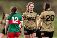 Mary O'Connell and Sinead Walsh shake hands after the game 28/1/2023