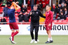 Kevin Doherty speaks to his players before the game 28/6/2024