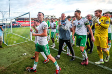 Cork City players celebrate after the game 
13/6/2024