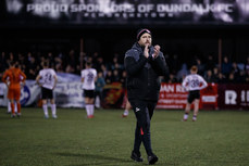 Ruaidhrí Higgins applauds the fans after the game 18/10/2024