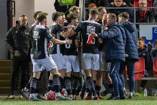 Conor Malley celebrates scoring their first goal with teammates 14/10/2024