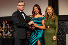 2024 PwC Camogie Soaring Stars Winner, Aoife Barrett, with Brian Molloy and Marie Coady 15/11/2024