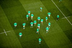 A general view of the Irish team on the pitch 18/3/2023