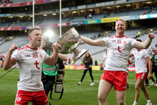 Niall Kelly celebrates after the game with Hugh Patrick McGeary 11/9/2021