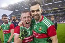 Ryan O’Donoghue celebrates at the final whistle with Kevin McLoughlin 14/8/2021