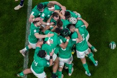 Ireland players celebrate Rob Herring’s try 18/3/2023