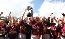 The Scoil Maelruain team celebrate with the cup 30/4/2013