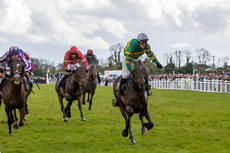 Paul Townend celebrates winning the Irish Grand National with I Am Maximus 10/4/2023