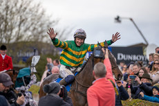 Paul Townend celebrates winning 10/4/2023