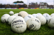 A general view of match balls ahead of the game 11/7/2021