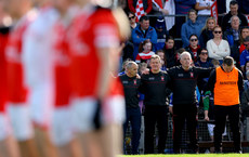 Jack Cooney looks on as a minutes sileence is remembered for his father who passed away earlier in the week 1/10/2023
