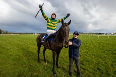 Paul Townend celebrates winning the Irish Grand National 10/4/2023