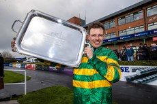 Paul Townend celebrates winning the Irish Grand National 10/4/2023 