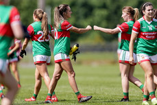 Niamh Kelly celebrates after the game with Marie Corbett 6/6/2021
