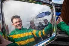 Paul Townend celebrates winning the Irish Grand National 10/4/2023 