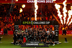 Toulon celebrate winning the Challenge Cup 19/5/2023