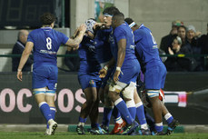Italy players celebrate after a try is scored 10/3/2023