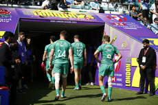 Ireland make their way in the changing rooms after the game 21/5/2023