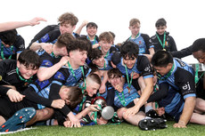 Summerhill College celebrates with the trophy after the game 15/3/2023