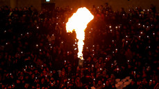 A view of the halftime pyro and light show 26/10/2024