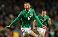 Conor Hourihane celebrates scoring his sides first goal from a free kick 26/3/2019
