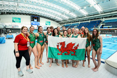 The Wales team pose for a photo ahead of the tournament 19/5/2023 